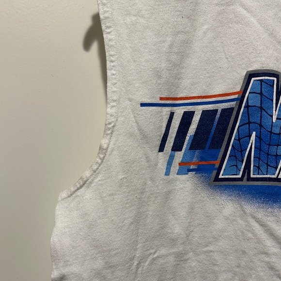 Nike White Sleeveless Graphic Tank with Blue and Red Logo - Picture 2 of 5